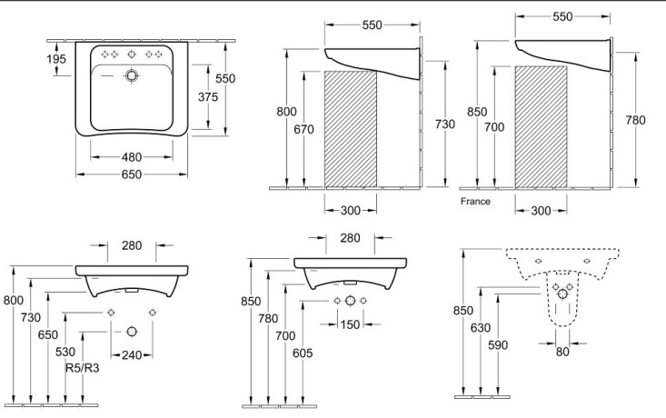 Умивальник підвісний Villeroy&Boch Omnia Architectura, 65 (51786801)