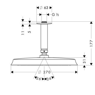 Верхний душ Hansgrohe Raindance Classic (27405000)