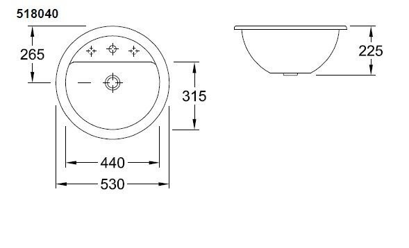 Умивальник врізний Villeroy&Boch Loop&Friends, 44 (51804001)