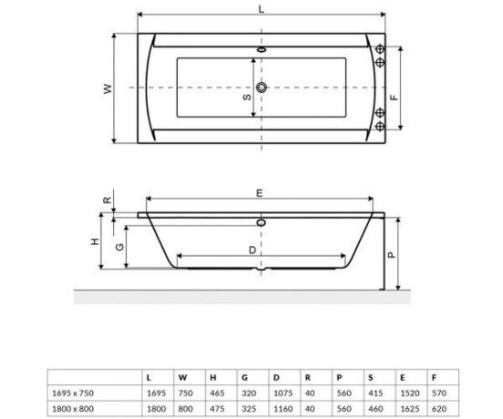 Ванна акрилова Excellent Crown, 180x80 (WAEX.CRO18WH)