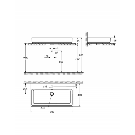 Умивальник накладний Grohe Cube Ceramic, 50 (3947800H)