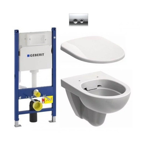 Комплект: Унитаз Kolo Nova Pro Rimfree + Инсталляция Geberit Duofix Delta + Крышка Soft-Close + Клавиша Delta 21 (M33120000+458.126.00.1+M30112000+115.125.21.1)