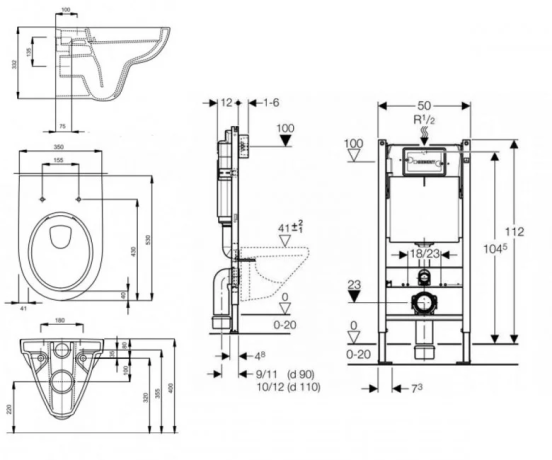 Комплект: Унитаз Kolo Nova Pro Rimfree + Инсталляция Geberit Duofix Delta + Крышка Soft-Close + Клавиша Delta 21 (M33120000+458.126.00.1+M30112000+115.125.21.1)
