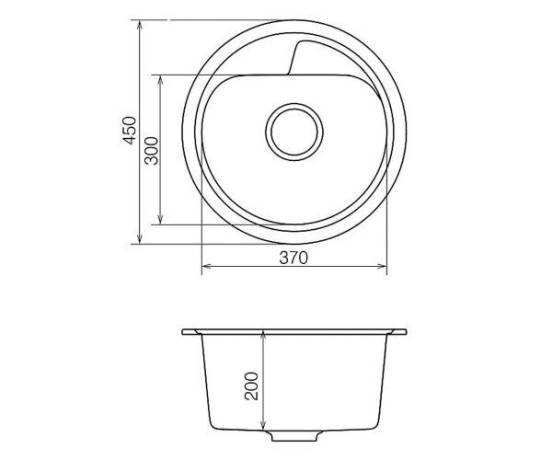 Кухонна мийка гранітна Vankor Polo, 45x45, сірий (POLO PMR 01.45 GRAY)