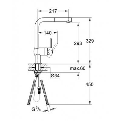 Смеситель для кухни Grohe Minta, однорычажный, хром (32168000)