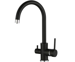 Змішувач для кухні Aqua Sanita Sabiaduo, одноважільний, чорний металік (2963-601)