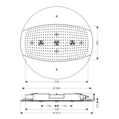 Верхній душ Hansgrohe Raindance Rainmaker (26115000)