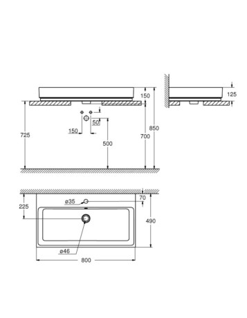 Умивальник накладний Grohe Cube Ceramic, 80 (3947600H)