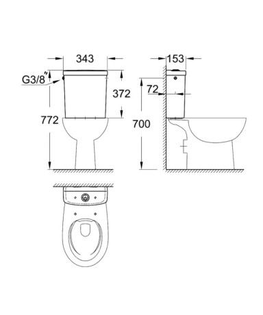 Бачок для унітазу Grohe Bau Ceramic (39437000)