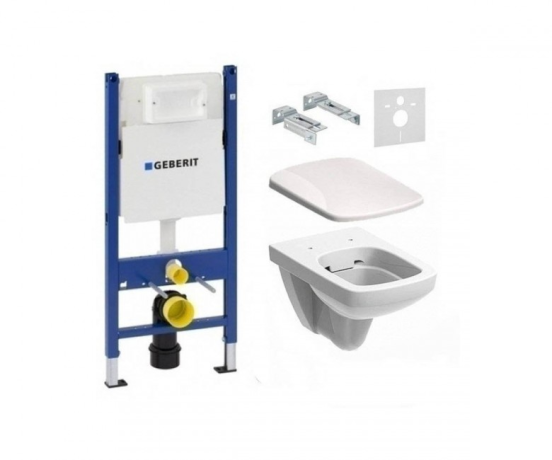 Комплект: Унітаз Kolo Nova Pro Rimfree + Інсталяція Geberit Duofix Delta + Кришка Soft-Close + Клавіша Delta 21 (M39018000+458.126.00.1+M30116000+115.125.46.1)