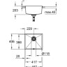 Кухонна мийка гранітна Grohe K700U, 46x41, сірий (31653AT0)