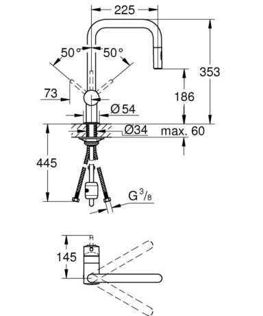 Смеситель для кухни Grohe Minta, однорычажный, хром (32322002)