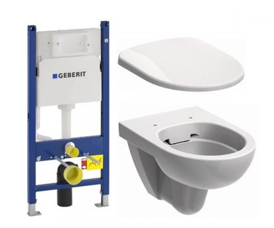Комплект: Унітаз Kolo Nova Pro Rimfree + Інсталяція Geberit Duofix Delta + Кришка Soft-Close + Клавіша Delta 50 (M33120000+458.126.00.1+M30112000+115.135.11.1)