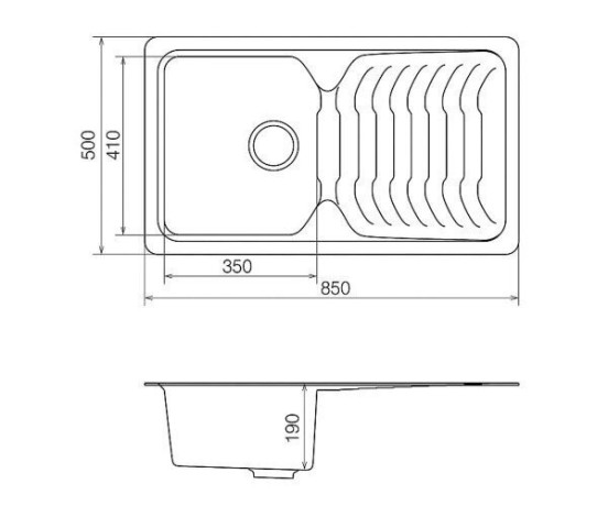 Кухонная мойка гранитная Vankor Sigma, 85x50, серый (SIGMA SMP 02.85 GRAY)