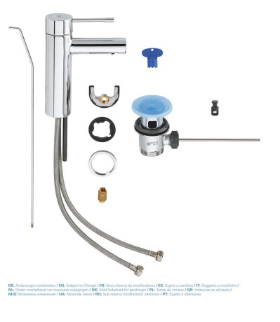 Cмеситель для умывальника Grohe Essence, однорычажный, хром (32898001)