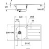 Кухонна мийка сталева Grohe K200, 86x50 (31552SD0)