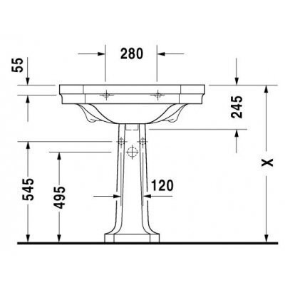 Умывальник подвесной Duravit 1930 Series, 80 (438800030)