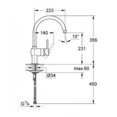 Смеситель для кухни Grohe Minta, однорычажный, хром (32917DC0)