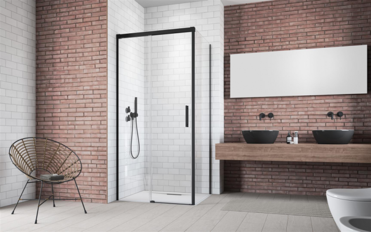 Душевая стенка Radaway Idea Black S1 90, левая (387050-54-01L)