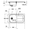 Кухонна мийка сталева Grohe K300, 86x50 (31563SD0)