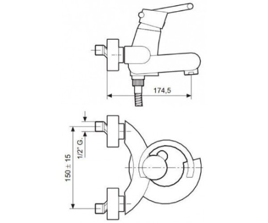 Змішувач для ванни Emmevi Twist, одноважільний, сатин (CS6601)