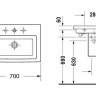 Умивальник підвісний Duravit Bacino 2nd Floor, 70 (491700000)