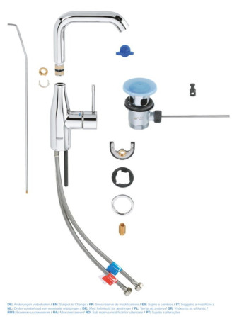 Cмеситель для умывальника Grohe Essence, однорычажный, хром (32628001)
