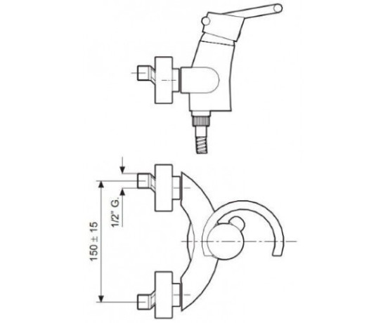 Cмеситель для душа Emmevi Twist, однорычажный, синий (CBL6602)