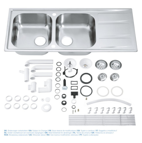 Кухонна мийка сталева Grohe K400, 116x50 (31587SD0)