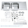 Кухонна мийка сталева Grohe K400, 116x50 (31587SD0)