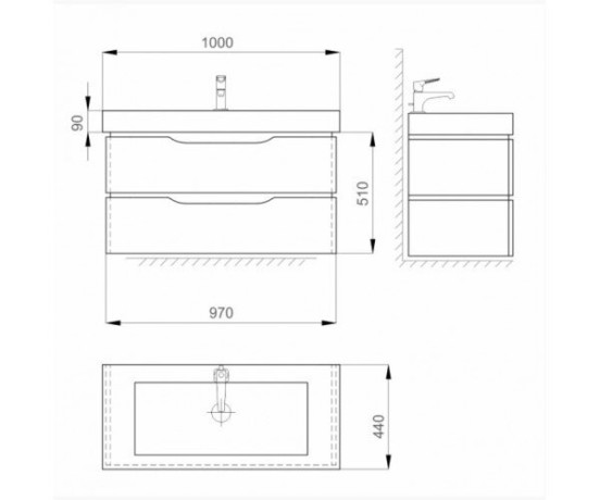 Тумба з умивальником Sanwerk Alessa Air, 100 (MV0000365)