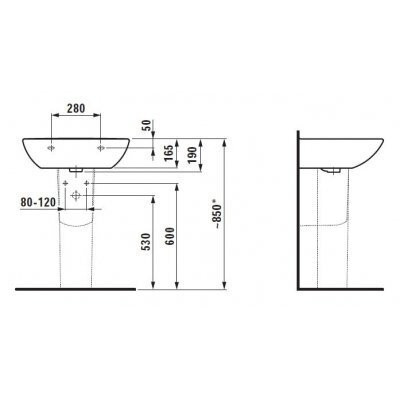Умывальник подвесной Laufen Pro, 55 (H8149510001041)