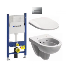 Комплект: Унітаз Kolo Nova Pro Rimfree + Інсталяція Geberit Duofix Delta + Кришка Soft-Close + Клавіша Delta 51 (M33120000+458.126.00.1+M30112000+115.105.46.1)