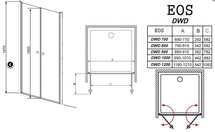 Душевые двери Radaway Eos DWD 100 (37723-01-01N)