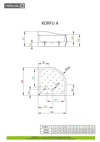 Душовий піддон Radaway Korfu A, 80x80 (4S88400-03)