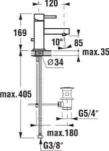 Cмеситель для умывальника Jika Mio, однорычажный, хром (H3117110040011)