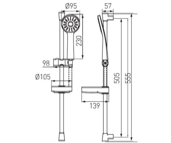Душовий гарнітур Ferro Bellis (N180B)