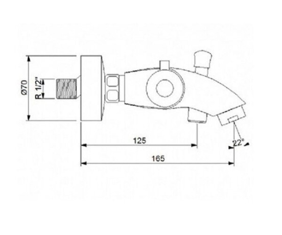 Змішувач для ванни Newarc Tekno, термостат, хром (500511)