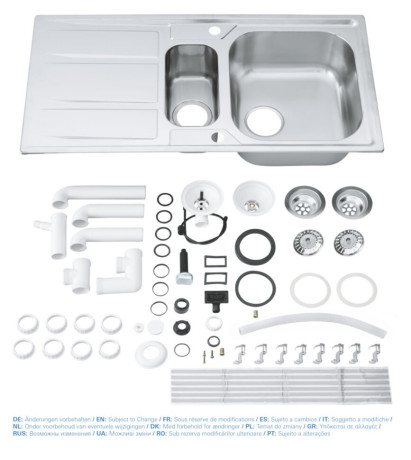 Кухонна мийка сталева Grohe K400, 97x50 (31567SD0)